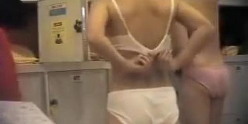 Asian hairy pussies on spy cam in the locker room