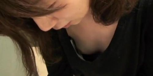 Small asian boobs has been caught on a voyeur camera