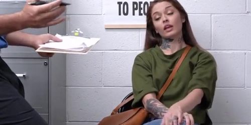 Perverted security guard fucks a bitch in the pantry