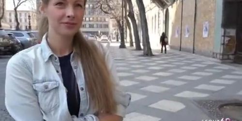 GERMAN SCOUT CUTE TEEN KINUSKI TALK TO REAL LEG SHAKING ORGASM CASTING (Real Orgasm)