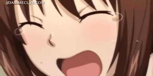 Close-up with anime pussy getting finger fucked