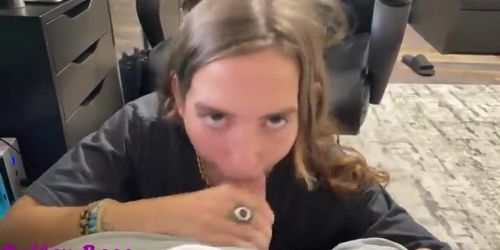 POV Teen Fucking His Big Joystick While He Plays Video Games Creampie