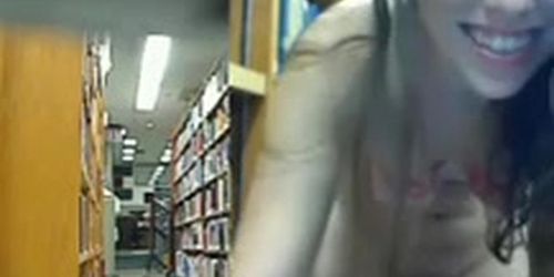 Naughty Latina Masturbates In A Public Library