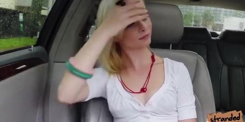 Skinny Babe Maddy Rose Hitch Hikes And Have Sex At The Back Seat