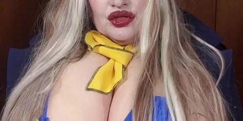 Sexy stewardess Susi pulling out tits giving titjob see all cum out of squirtingtoy