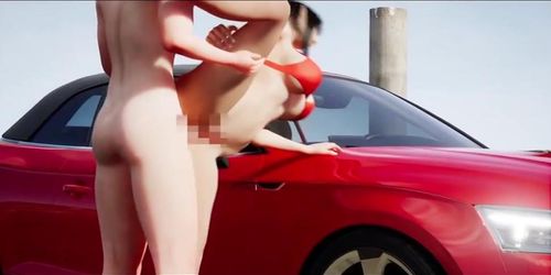 Tifa fucked in red car