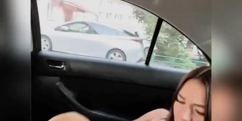 Masturbating inside a car in a park