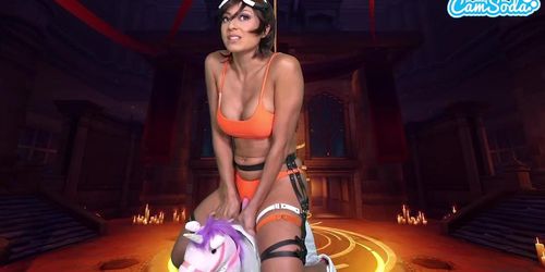 Camsoda - Sexy Cassie Del Isla Cosplay as Tracer - Overwatch Masturbates On Unicorn Sybian