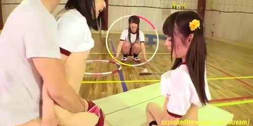 Little Japanese girls Jav and Bibi Yuna Ayu stuffed well