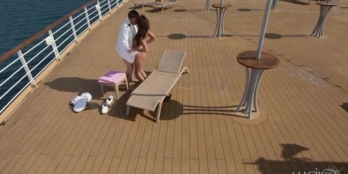 Rich lady has wild anal sex on a luxury ship