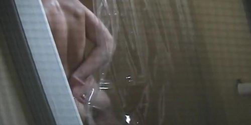 An arousing shower voyeur shot