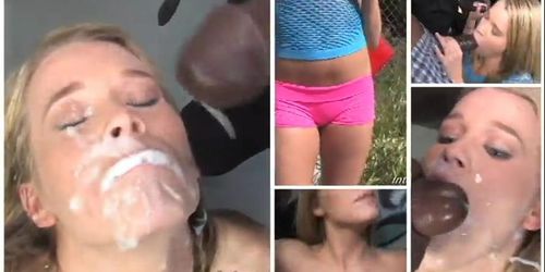 Aiden Aspen Blowbang Bukkake Split Screen