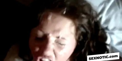 chubby girl gets huge facials compilation