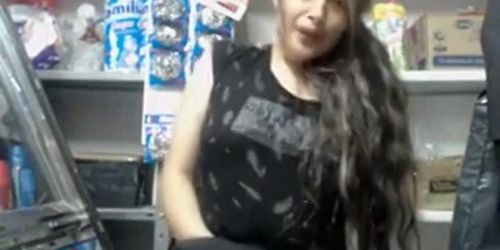 Crazy freak teen masturbates in public supermarket