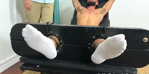MY FRIENDS FEET - Restrained bearded amateur Tony tickle tormented by dom