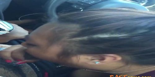 Asian deepthroats black dick in car (Kid Bengala)