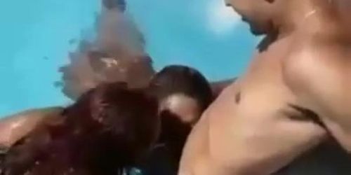 Pool party blowjob