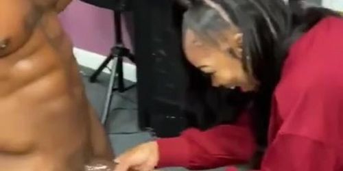 Hot Ebony Girl Oils Up Strippers Bbc