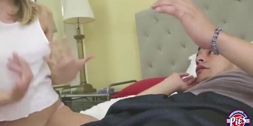 Slutty Allie Rae bangs her sleeping bf and gets creampied (Alli Rae)