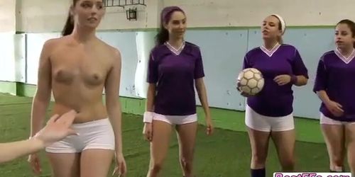 Horny hot Girls in a lesbian gym action with the hot soccer captain they met in the gym