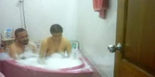 desi bhabhi taking tub with hubby's elder bone