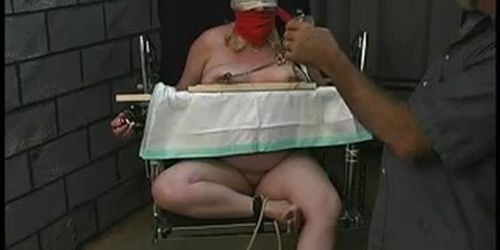 Old boy tortures chubby light-haired s ample boobs