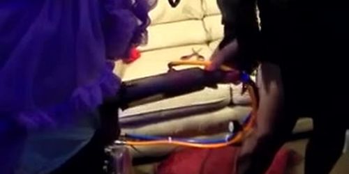 Cuckold batman bukkaked by sissies Domme lora