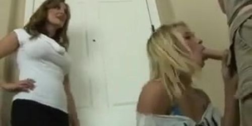 Mother Instructing Teenager How To Blow And Pound