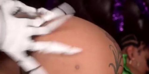 Girl tempts black guest into lesbian sex on Christmas