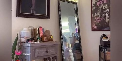 Girl Flashes Livestream Through Mirror while C ...