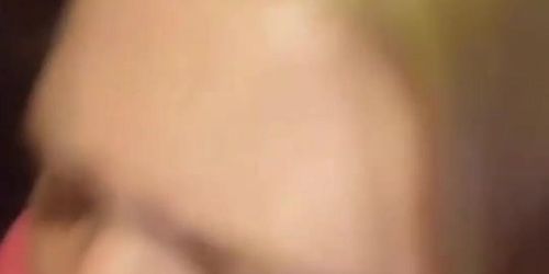 Blonde cumslut takes it