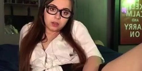 Nerdy School Girl Plays With Her Pussy