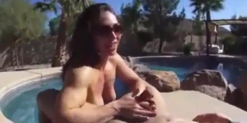Muscle Goddess BM Fucks Hunk by the Pool