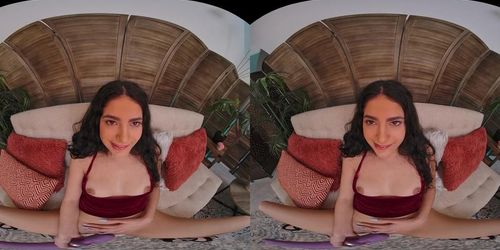 Sexy Latina rides her male sex doll in virtual reality (Lina Paige, Angel Gostosa)