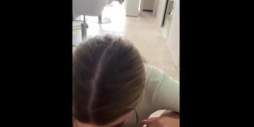 sexy young hair dresser offers her customer good blowjob and stepsis doggystyle gangbang threesome