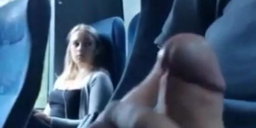 Cute Blonde Girl On Train Can't Stop Looking