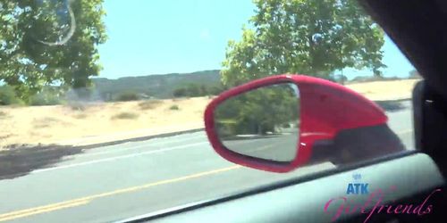 Cute Amateur Cecelia Taylor going for a ride and giving some roadhead / Blowjob POV GFE