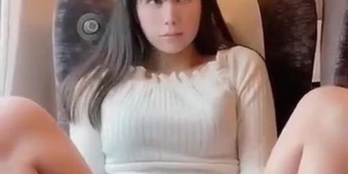 Asian girl in public