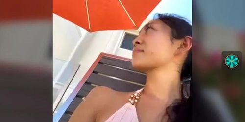 Asian Flashing pussy in Bikini