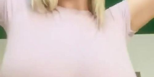 blonde big boobs masturbation