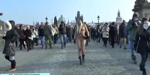 Horny girls shows their hot bodies in public