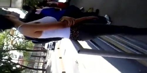 busty girl gets filmed on the street