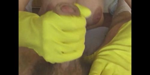 Gloved Tit wank