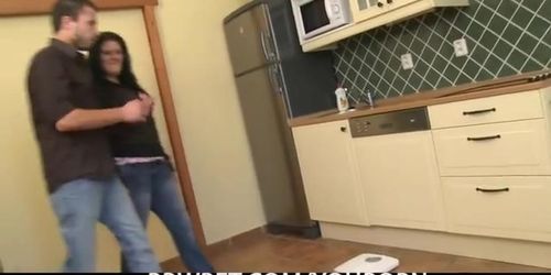 Hot fatty is picked up by an young guy