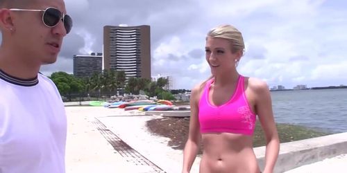 TheRealWorkout fit blonde girl hardcore sex facial cumshot