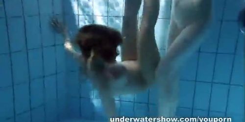 Zuzanna And Lucie Stripping And Playing Underwater