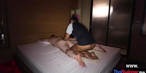 Big ass Asian teen massaged and sucked white cock before deep doggystyle