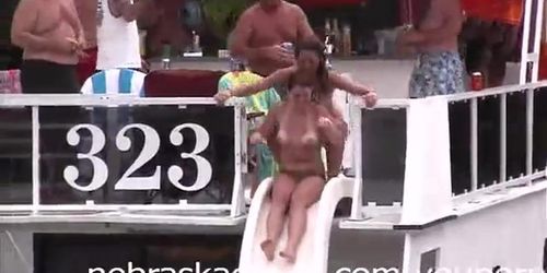 69 ing down a water slide