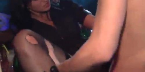 Lovely looking Girls get fucked in night club