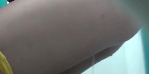 Woman caught pissing in the portable toilet